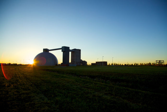 Sunrise at industrial location